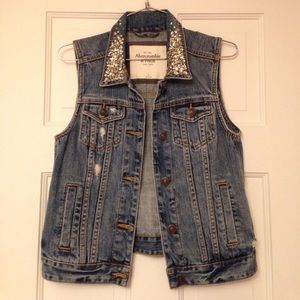 A&F denim vest